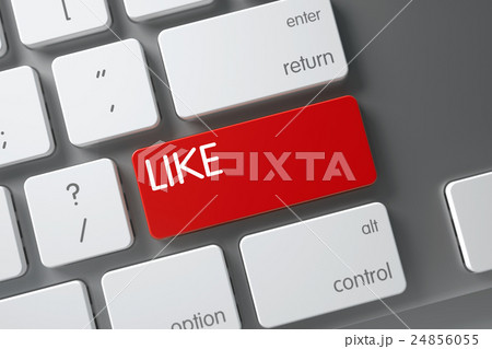 Keyboard with Red Keypad - Like. 3D Illustration. 24856055