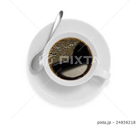 Top view of a cup of coffee, isolate on white Top view of a cup of coffee, isolate on white 24856218