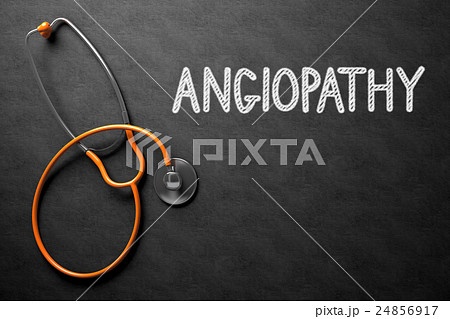 Angiopathy Handwritten on Chalkboard. 3D Angiopathy Handwritten on Chalkboard. 3D 24856917