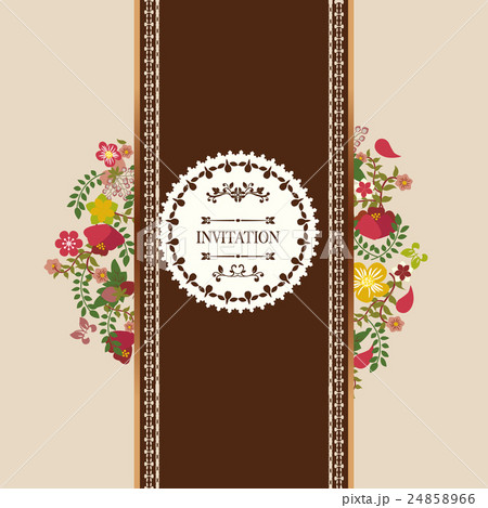 Vintage floral frame Flowers Wreath - Illustration 24858966
