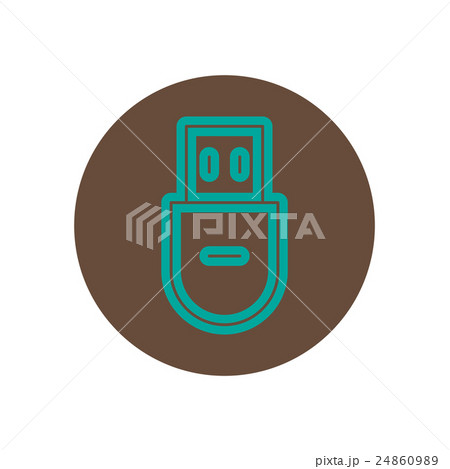 Vector icon on the topic office on circle usb Vector icon on the topic office on circle usb 24860989