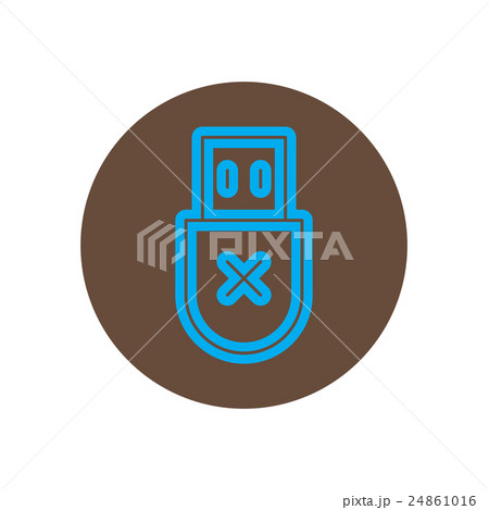 Vector icon on the topic office on circle usb Vector icon on the topic office on circle usb 24861016