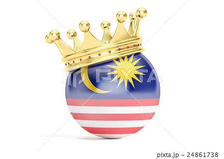 Crown with flag of Malaysia, 3D rendering Crown with flag of Malaysia, 3D rendering 24861738