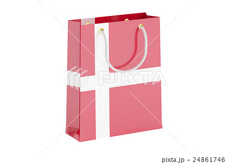 Shopping bag with Danish flag, 3D rendering Shopping bag with Danish flag, 3D rendering 24861746