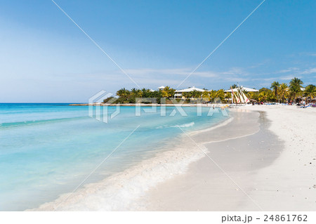 Tourists relax on Varadero sandy beach. Cuba. Tourists relax on Varadero sandy beach. Cuba. 24861762