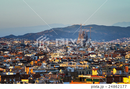 Barcelona in sunset time, Spain Barcelona in sunset time, Spain 24862177