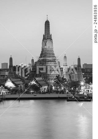 Arun temple with Bangkok main river Arun temple with Bangkok main river 24863936