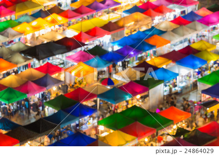 Aerial view multiple colours rooftop flea market Aerial view multiple colours rooftop flea market 24864029