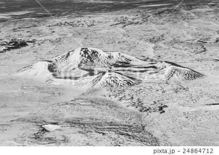 Black and White, Snow covered Mountain aerial view Black and White, Snow covered Mountain aerial view 24864712