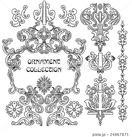 Vintage Frame collection with Flowers 24867875