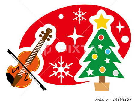 クリスマスのコンサート ヴァイオリンのイラスト素材