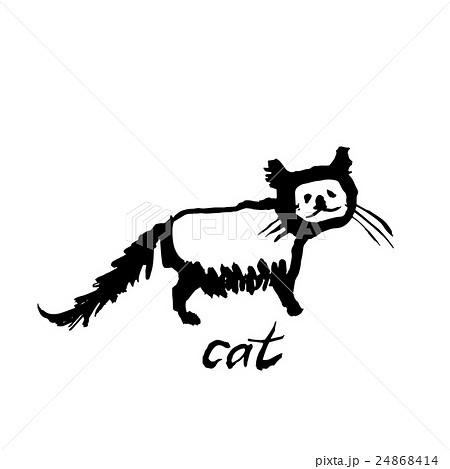 Hand drawn vector cat illustration 24868414