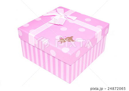 Pink gift box on isolated white background Pink gift box on isolated white background 24872065