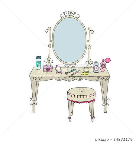 Vanity Table With Makeup And A Chair のイラスト素材 24873179 Pixta