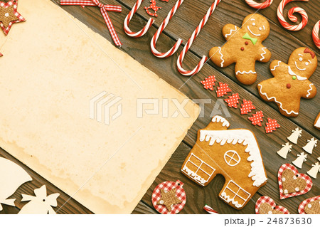 Christmas homemade decoration flat lay 24873630