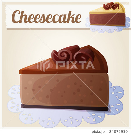 Chocolate cheesecake. Detailed Vector Icon 24873950
