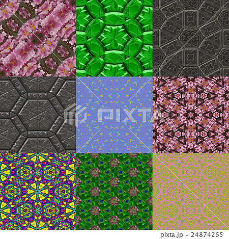 Set of kaleidoscopic seamless generated textures 24874265