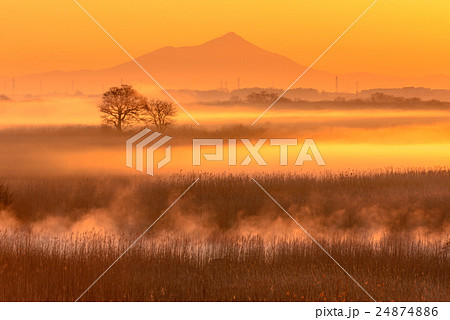 朝靄と筑波山 24874886