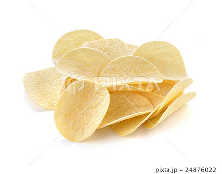 Potato chips on white background 24876022
