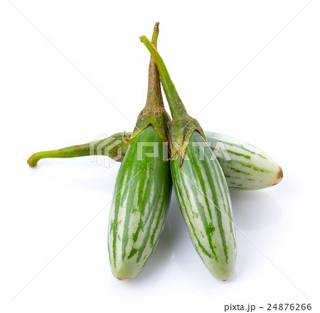 Thai Green Eggplant on white background Thai Green Eggplant on white background 24876266