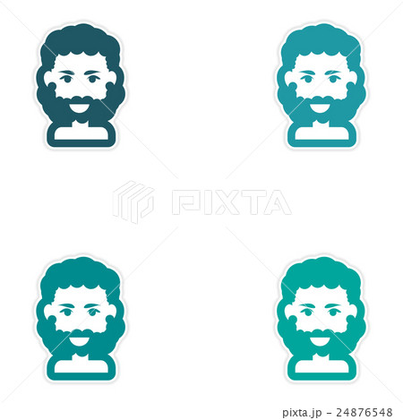 Set of paper stickers on white background men's Set of paper stickers on white background men's 24876548