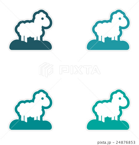 Set of paper stickers on white background Set of paper stickers on white background 24876853