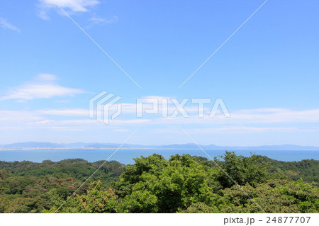 宮城県・東松島市・大高森展望台から眺める石巻湾の景色 24877707