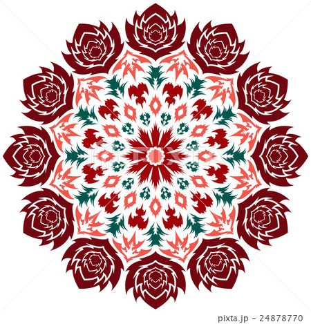 Abstract flower isolated ornamental round pattern. 24878770