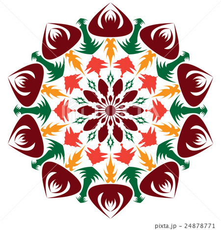 Abstract flower isolated ornamental round pattern. 24878771