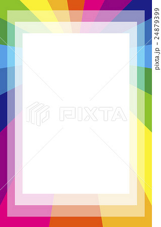 背景素材壁紙 写真枠 フォトフレーム 虹色 レインボーカラー コピースペース カラフル 楽しい 名札のイラスト素材