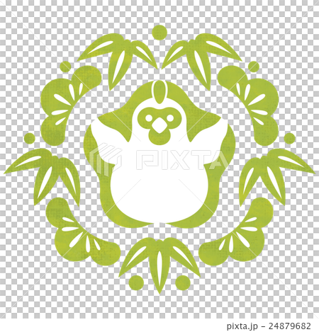 酉年お年賀飾り_梅にわとり緑 酉年お年賀飾り_梅にわとり緑 24879682