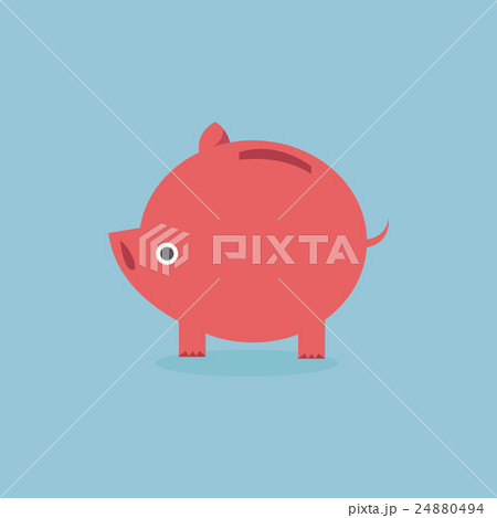 Piggy bank, flat design, vector EPS10. 24880494