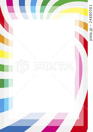 背景素材壁紙 写真枠 フォトフレーム 虹色 レインボーカラー コピースペース カラフル 楽しい 名札のイラスト素材