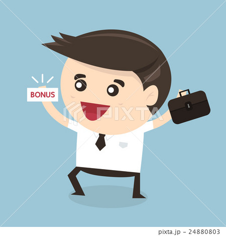 Businessman is happy because he got bonus 24880803