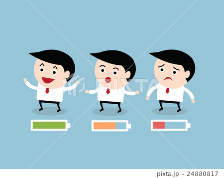 Businessman with battery, vector, eps10 Businessman with battery, vector, eps10 24880817