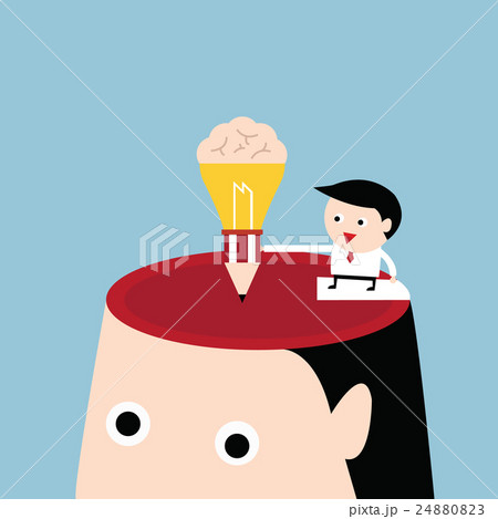 Businessman put idea to the brain 24880823