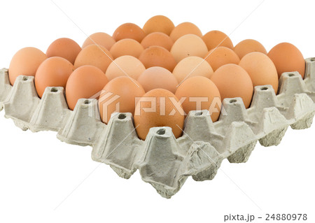 Eggs in a carton isolated on a white background 24880978