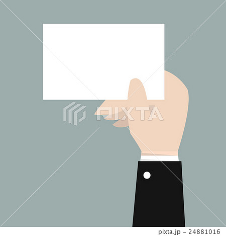 Businessman hand holding card, flat design 24881016