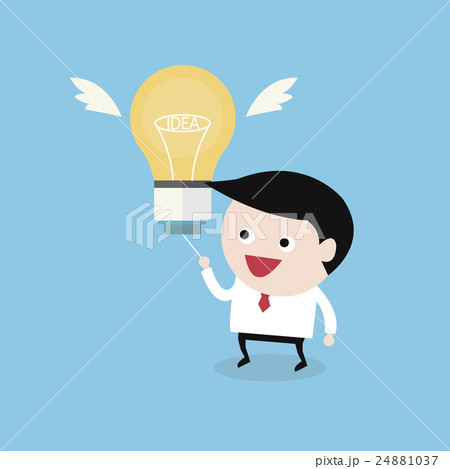 flying light bulb, flat design, vector EPS10. flying light bulb, flat design, vector EPS10. 24881037