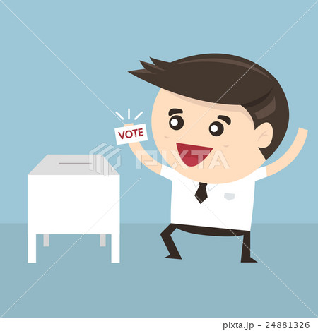 Businessman vote at ballot box Businessman vote at ballot box 24881326