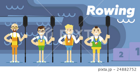 Rowing team costs about podium with medals Rowing team costs about podium with medals 24882752