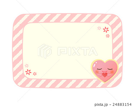 ほんわか優しさフレーム ハートのキャラクター ほんわか優しさフレーム ハートのキャラクター 24883154
