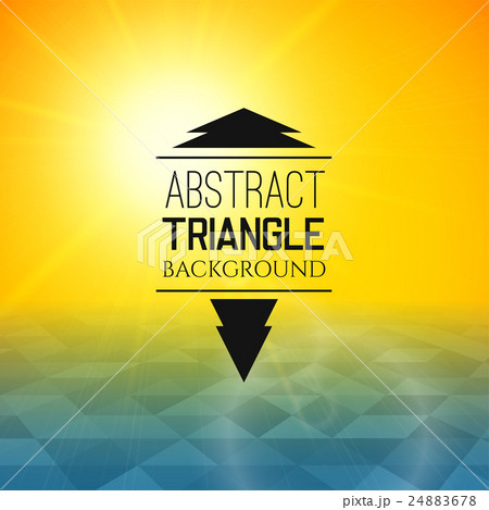Abstract yellow sunset with blue triangle field 24883678