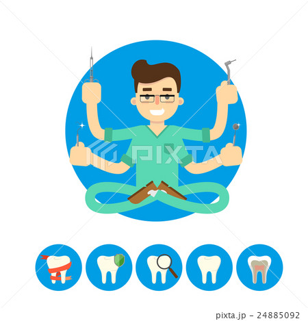 Dentist with tooth, raster illustration Dentist with tooth, raster illustration 24885092
