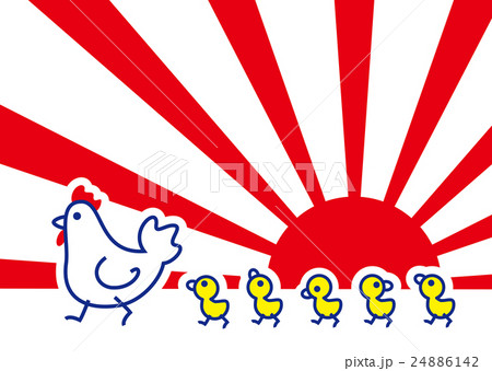 初日の出　にわとり親子 24886142