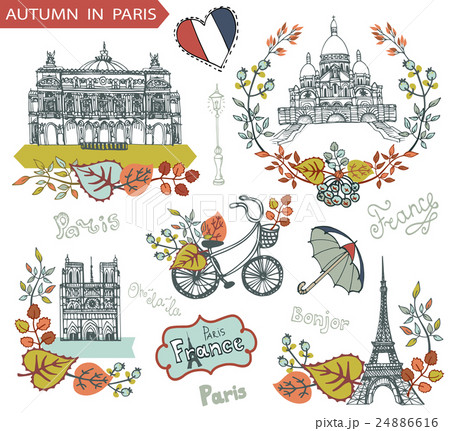 Autumn in Paris.Famous landmarks and floral 24886616