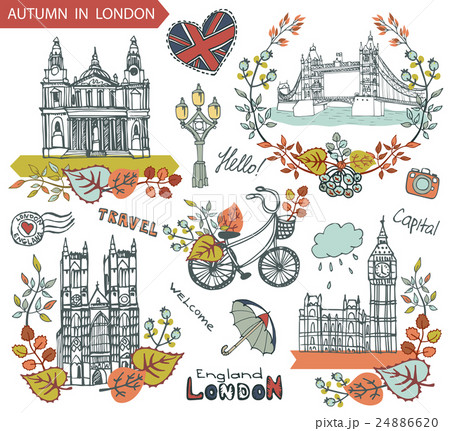London  landmark.Autumn leaves wteath group 24886620