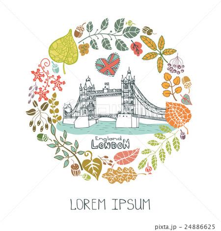London  landmark.Autumn leaves wreath,Tower Bridge 24886625