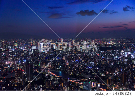 東京スカイツリーからの夜景の写真素材 2468