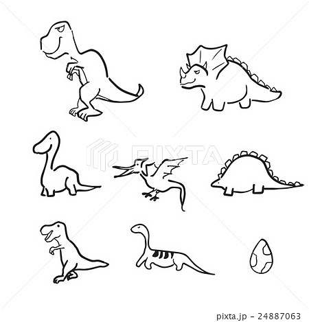 cute cartoon funny black and white dinosaur vector illustration for  coloring art Stock Vector Image & Art - Alamy